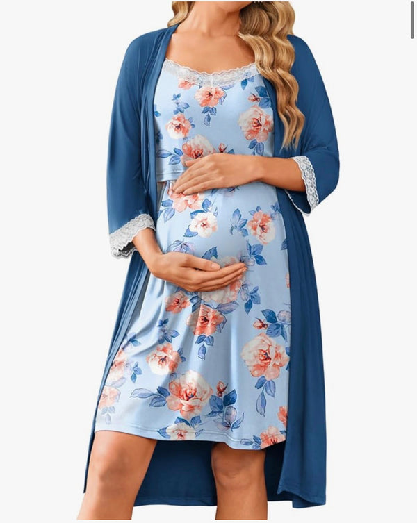 Floral Nightgown & Robe Set